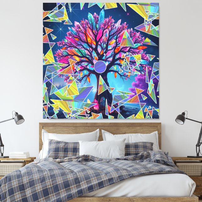 Abstrakter Kristallbaum Leinwanddruck (Insitu (Schlafzimmer))