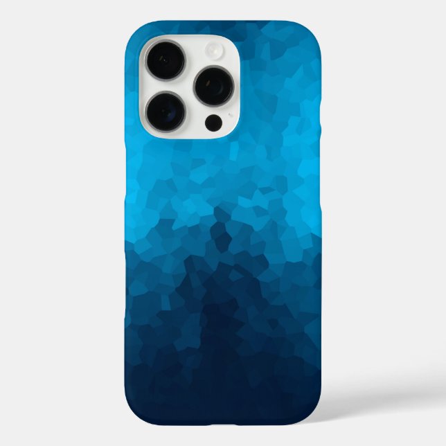 Abstrakter kristallisierter blauer Hintergrund iPhone 16 Pro Hülle (Rückseite)
