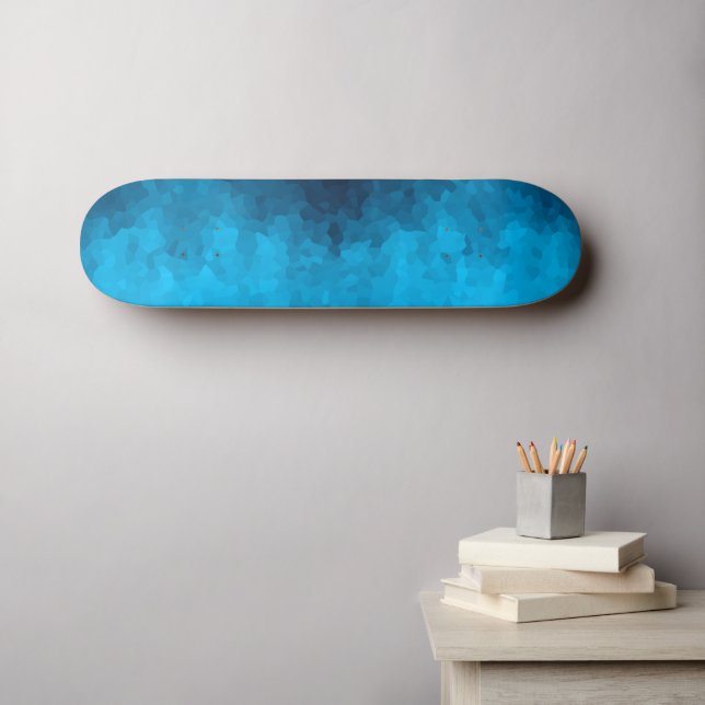Abstrakter kristallisierter blauer Hintergrund Skateboard (Wandkunst (Horz))