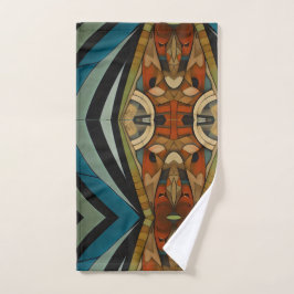 Abstrakter kubistischer Inspirierte Art Déco 5 Badhandtuch Set