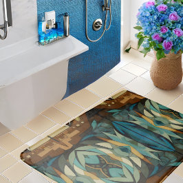 Abstrakter kubistischer Inspirierte Art Déco 8 Badematte