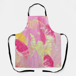Abstrakter Kunst-All-Over-Druck-Schürze in Rosa un Schürze