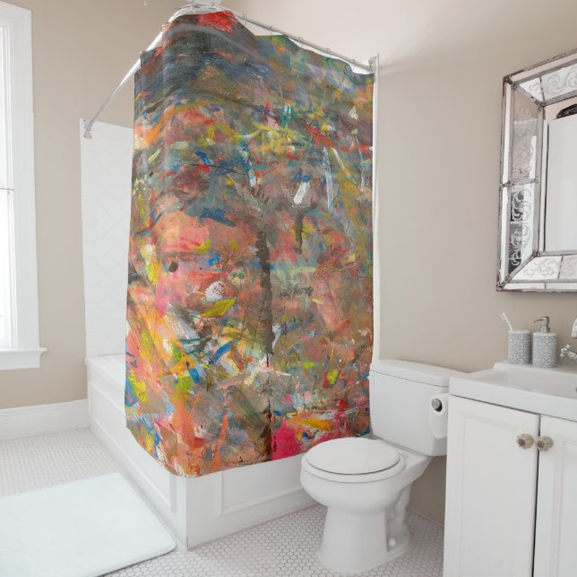 Abstrakter Kunst-Farben-Klecks bunt Duschvorhang (Beispiel)