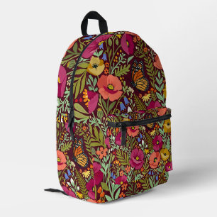Abstrakter Kunst-Mohn-Monarchfalter-Rucksack Bedruckter Rucksack