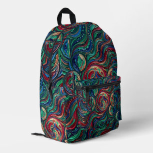 Abstrakter Kunst-Mondphasen-Jewel-Ton-Rucksack Bedruckter Rucksack
