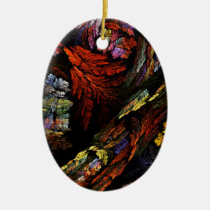 Abstrakter Kunst-Oval-Schmuck in Farbharmonie Keramikornament