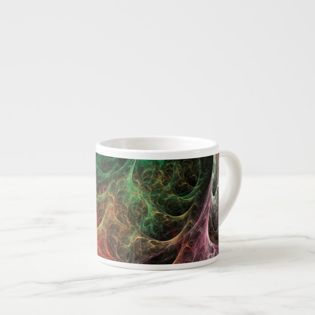Abstrakter Kunst Raum Feuer Espressotasse (Vorderseite Rechts)