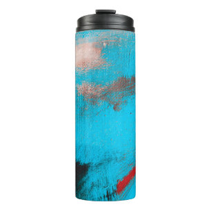 Abstrakter Kunsthintergrund art,malerei,fine,blau, Thermosbecher