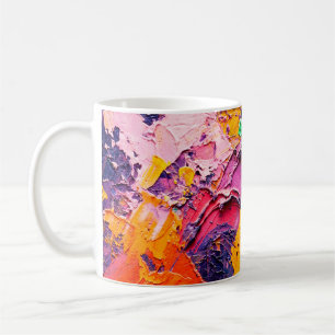 Abstrakter Kunsthintergrund. Ölgemälde auf Leinwan Kaffeetasse
