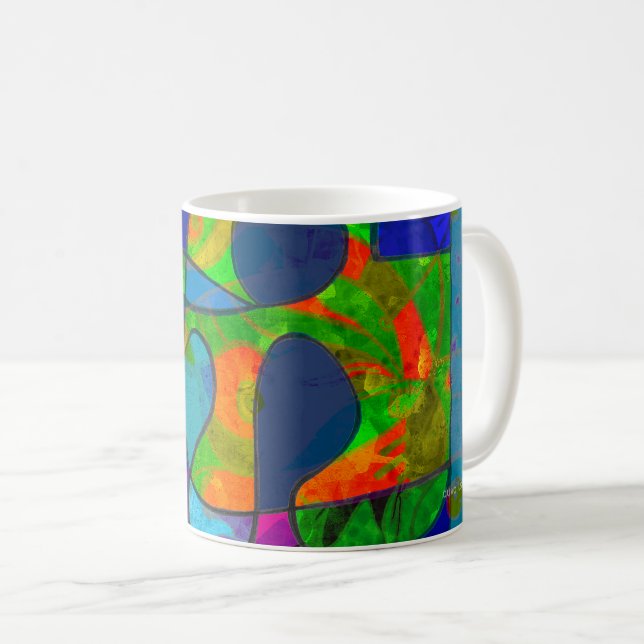 abstrakter Kunstkaffee-Becher "abstract6" Kaffeetasse (VorderseiteRechts)