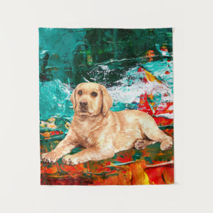 Abstrakter künstlerischer Labrador Wandteppich