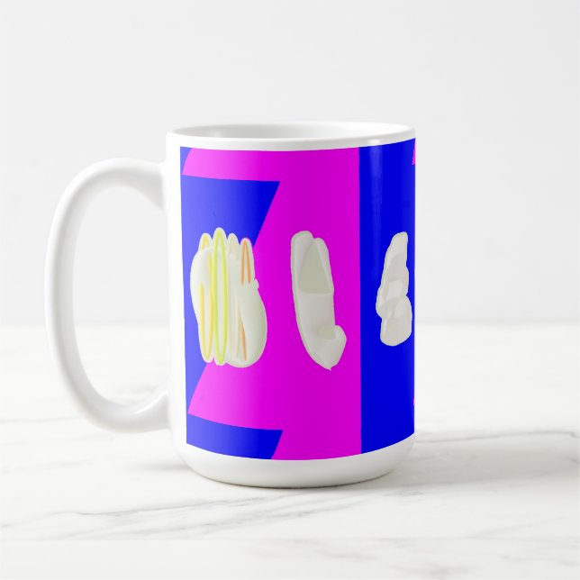 ABSTRAKTER KUNSTPINK UND ROYBLAU KAFFEETASSE (Links)