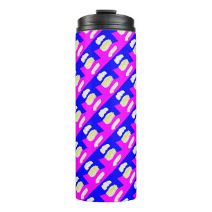 ABSTRAKTER KUNSTPINK UND ROYBLAU THERMOSBECHER