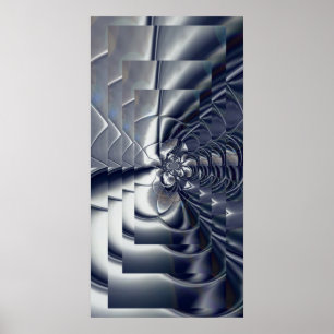 Abstrakter Kunstposter Silberplatte Vier Poster