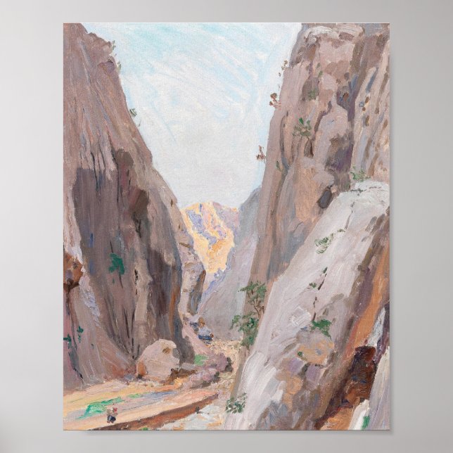 Abstrakter Kunstprint Canyon in den Bergen Neutral Poster (Vorne)