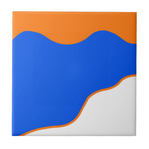 Abstrakter Kunstschatz Pasta Orange Blue Fliese