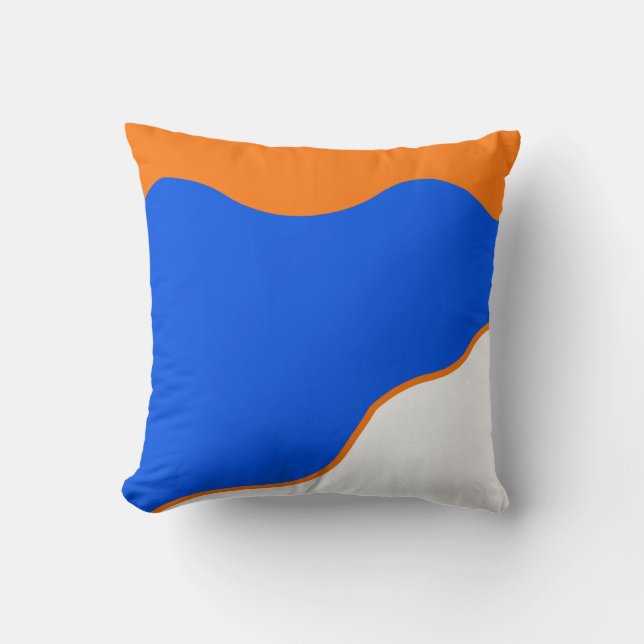 Abstrakter Kunstschatz Pasta Orange Blue Kissen (Vorderseite)
