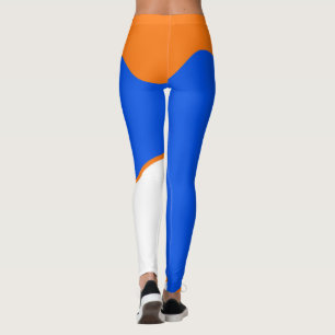 Abstrakter Kunstschatz Pasta Orange Blue Leggings