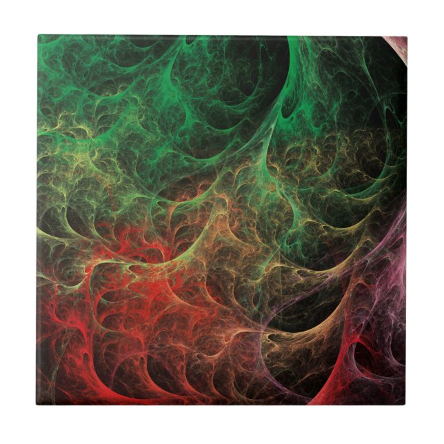Abstrakter Kunstweltraumfeuer Fliese (Vorderseite)