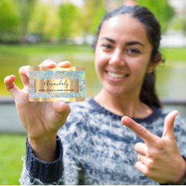 Abstrakter Kupferrahmen aus goldenem Marmor Visitenkarte