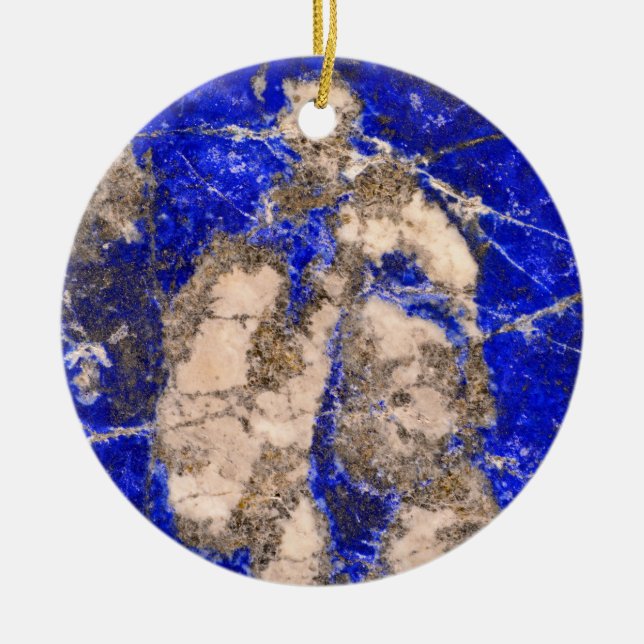 Abstrakter Lapis Lazuli Blue Granit Keramik Ornament (Vorne)