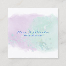 Abstrakter Lavendel und Aqua Square Business Card Quadratische Visitenkarte