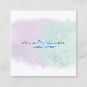 Abstrakter Lavendel und Aqua Square Business Card Quadratische Visitenkarte