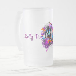 Abstrakter, lebendiger Karneval Panman Mattglas Bierglas