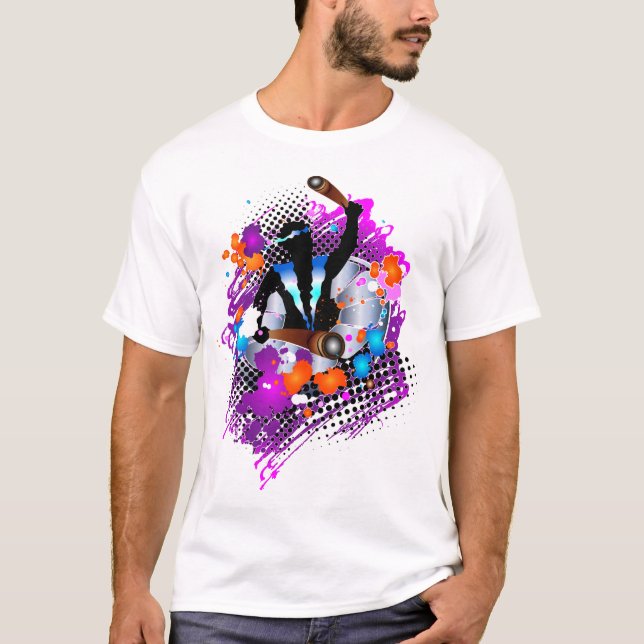 Abstrakter, lebendiger Karneval Panman T-Shirt (Vorderseite)