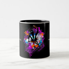 Abstrakter, lebendiger Karneval Panman Zweifarbige Tasse