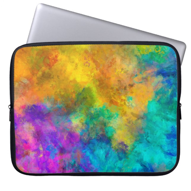abstrakter, lebendiger Regenbogen-Hintergrund Laptopschutzhülle (Vorderseite)
