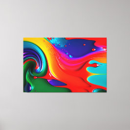Abstrakter, lebhafter Paint Tropfen Art Canvas Pri Leinwanddruck