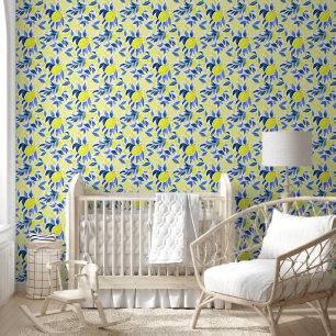 Abstrakter Lemon-Aquarelldruck Tapete