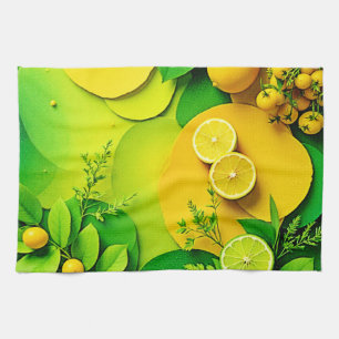 Abstrakter Lemon Limon Nature Art Geschirrtuch