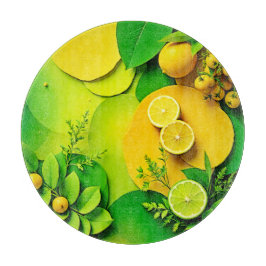 Abstrakter Lemon Limon Nature Art Schneidebrett
