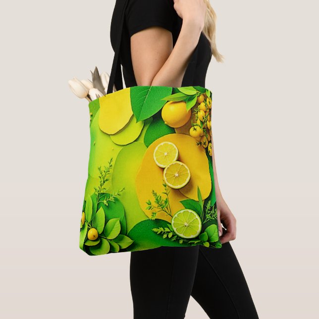 Abstrakter Lemon Limon Nature Art Tasche (Von Nahem)