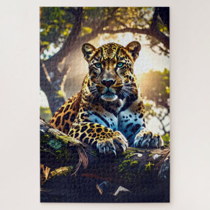 - Abstrakter Leopard im Baum-Puzzle – Wilde Natur