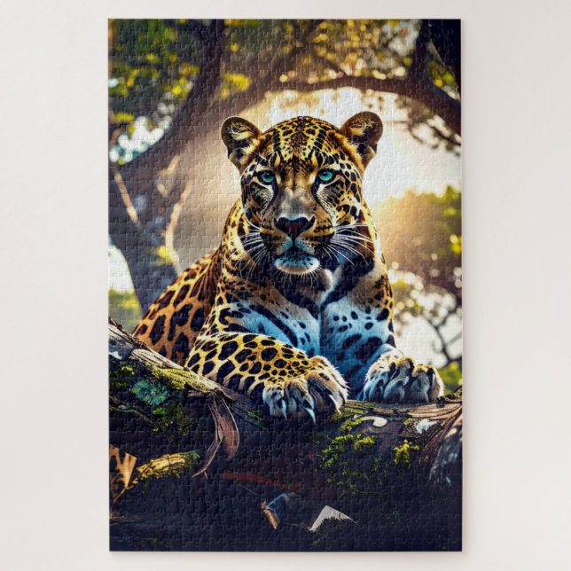 - Abstrakter Leopard im Baum-Puzzle – Wilde Natur  (Vertikal)