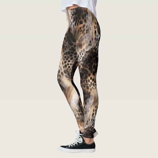 Abstrakter Leopard-Tierdruck Leggings (Links)
