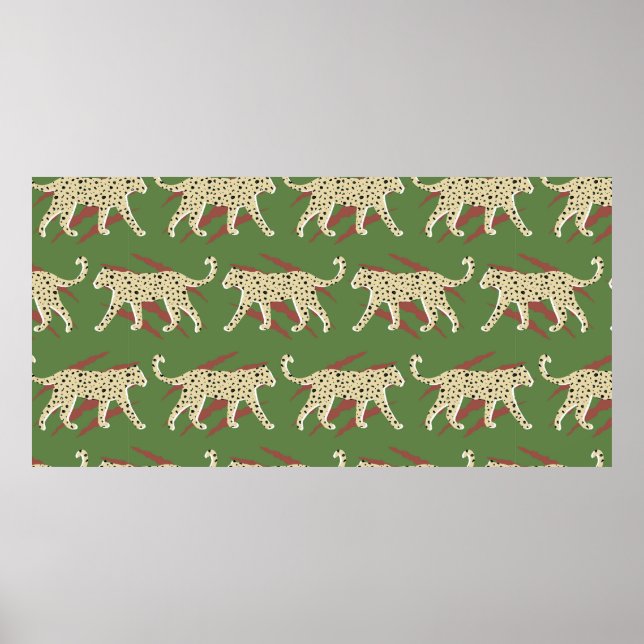 Abstrakter Leopardengeweih mit Animal Sk Poster (Vorne)