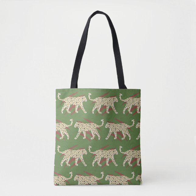 Abstrakter Leopardengeweih mit Animal Sk Tasche (Vorderseite)