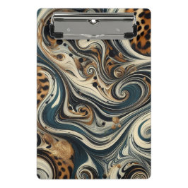 Abstrakter Leopardenprint Wirbel Mini Klemmbrett