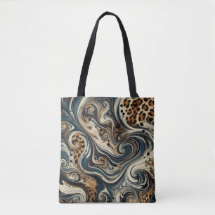 Abstrakter Leopardenprint Wirbel Tasche