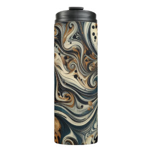 Abstrakter Leopardenprint Wirbel Thermosbecher
