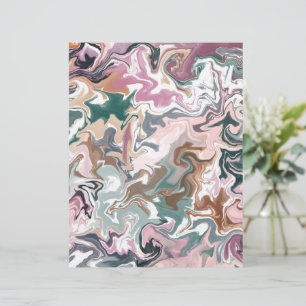 Abstrakter Letterhead aus grünem und rosa Marmor E Briefbogen