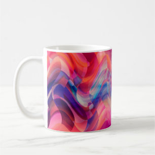 Abstrakter leuchtend rosa mehrfarbiger Hintergrund Kaffeetasse