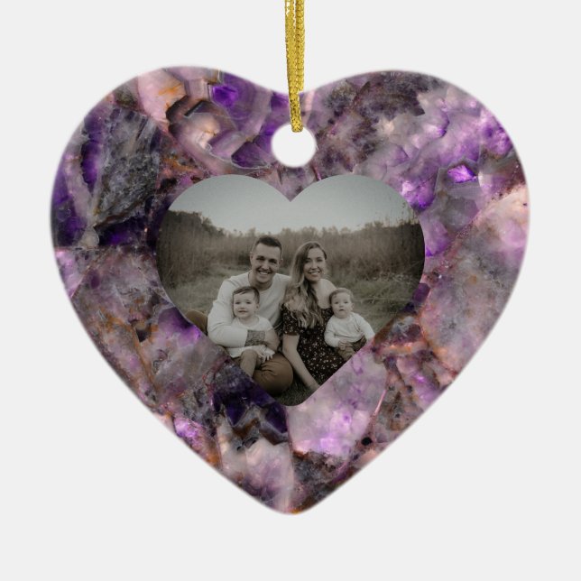 Abstrakter lila Amethyst Quarzstein Keramik Ornament (Vorne)