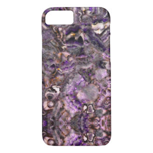 Abstrakter lila Amethystquartz-Marmorgranit iPhone 8/7 Hülle