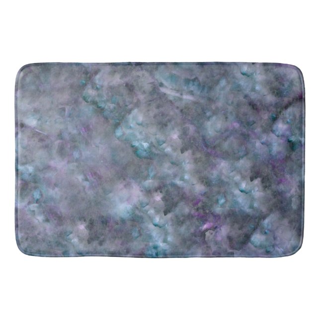 Abstrakter lila aquamariner Quarzgranit Badematte (Vorderseite)