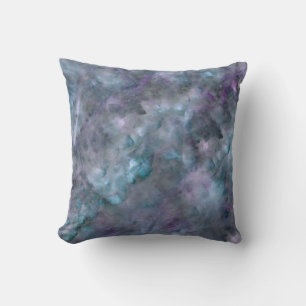 Abstrakter lila aquamariner Quarzgranit Kissen